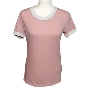 PINK by Victoria's Secret Pink & White Collegiate Style T Shirt Barbiecore